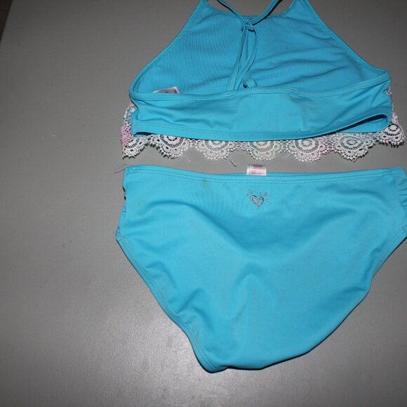 Multim Color 2 Pcs Justice Bikini Swimsuit Size 14 - Picture 6 of 10